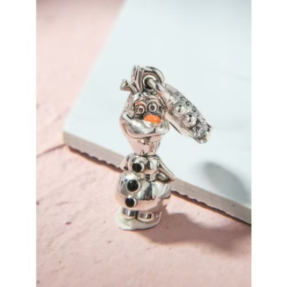 S925 Sterling Silver Frozen Olaf Dangle Charm